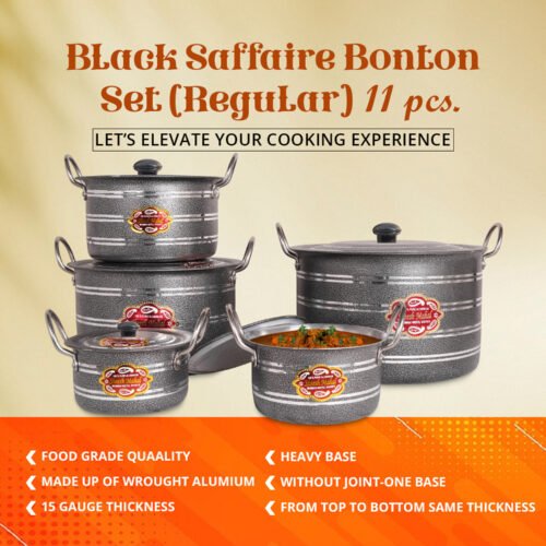 [4]Black Saffaire Bonton Set (Regular) 11Pcs